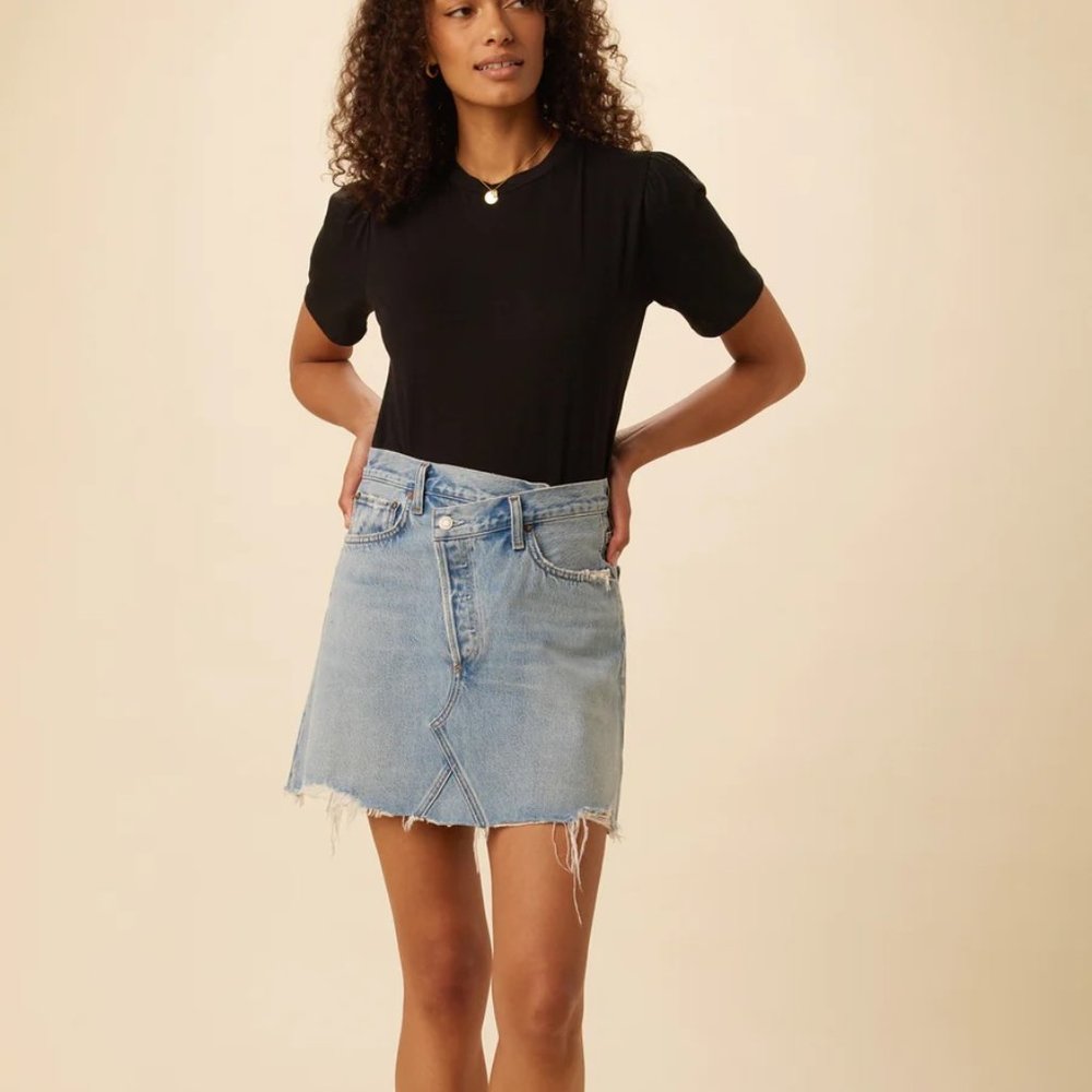 AGOLDE Criss Cross Denim Skirt